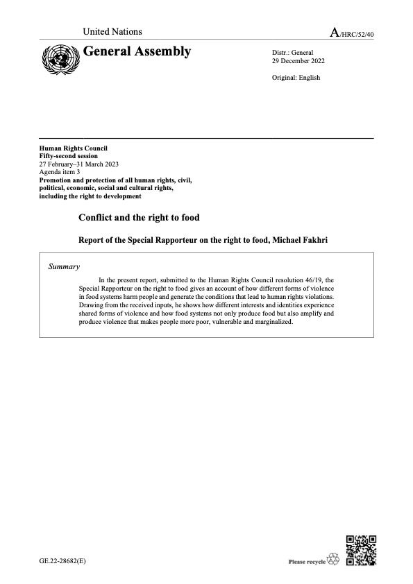 Conflict and the right to food