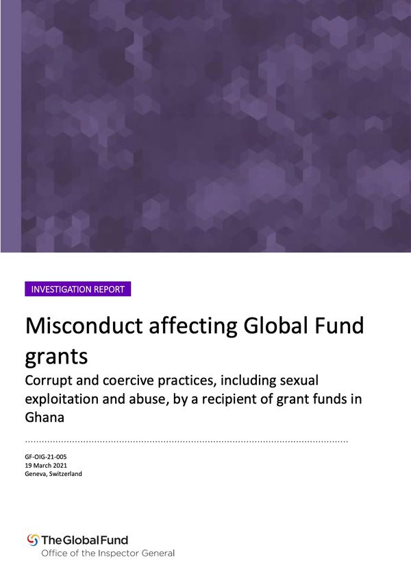 Misconduct Affecting Global Fund Grants