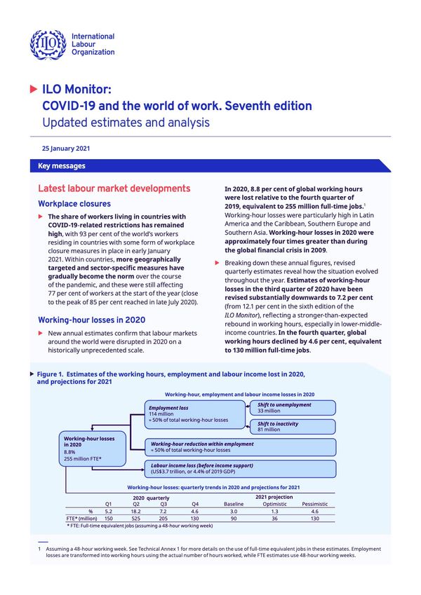 ILO Monitor: COVID-19 and the World of Work. Seventh edition