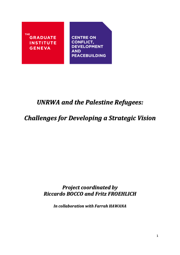 UNRWA and the Palestine Refugees: Challenges for Developing a Strategic Vision