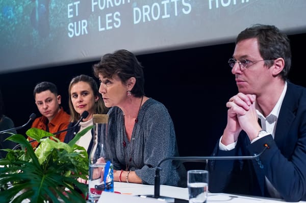 From left to right: Robin Adet, Laila Alonso Huarte, Laura Longobardi, Guillaume Noyé Photo:©Miguel Bueno-FIFDH